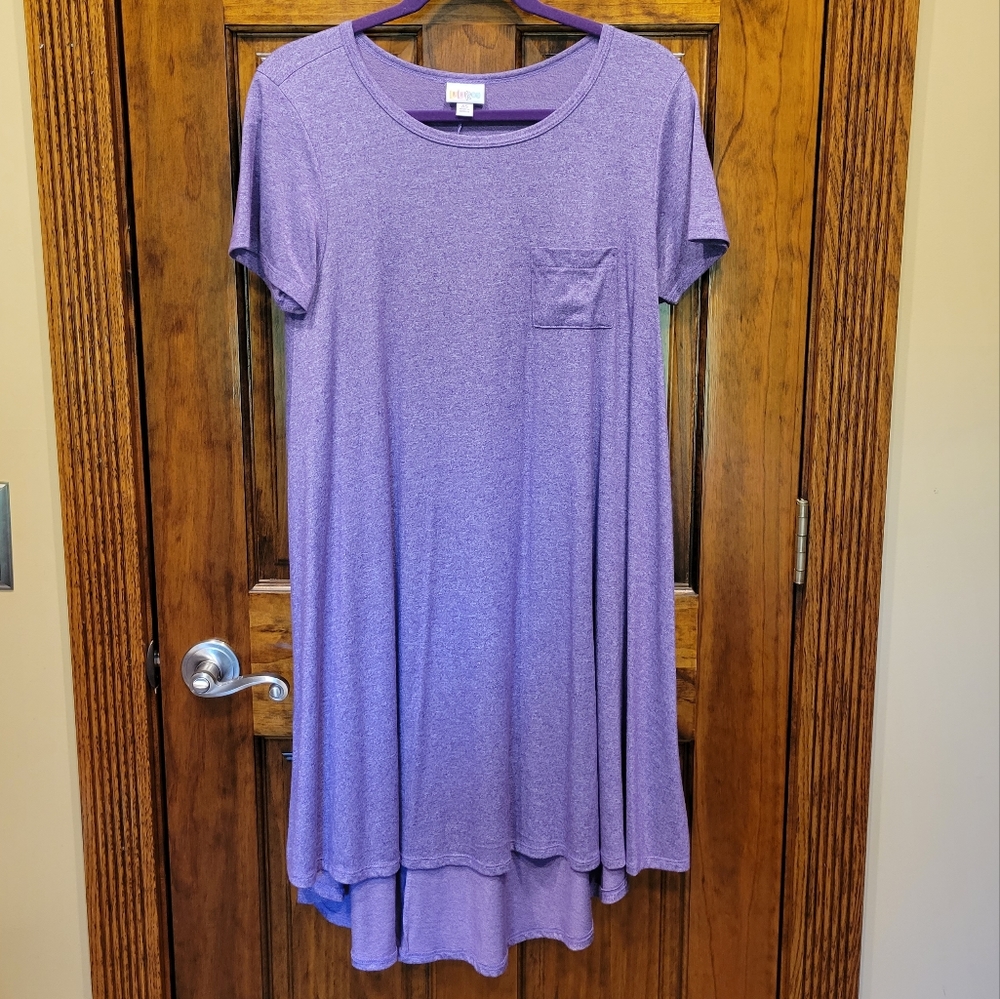 Lularoe Heathered Purple Carly Dress EUC XS